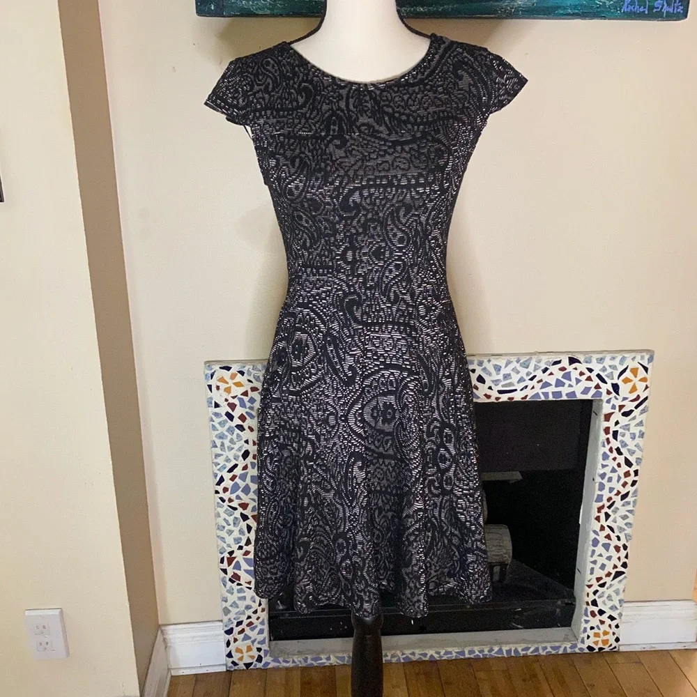 RD Style Black Patterned Dress - Picture 1 of 13